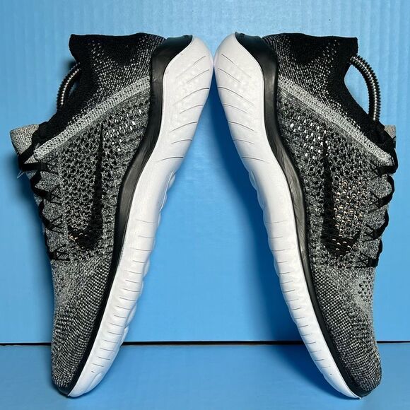 Nike Mens FR Flyknit 2018 Running Shoes in Oreo - Picture 6 of 11